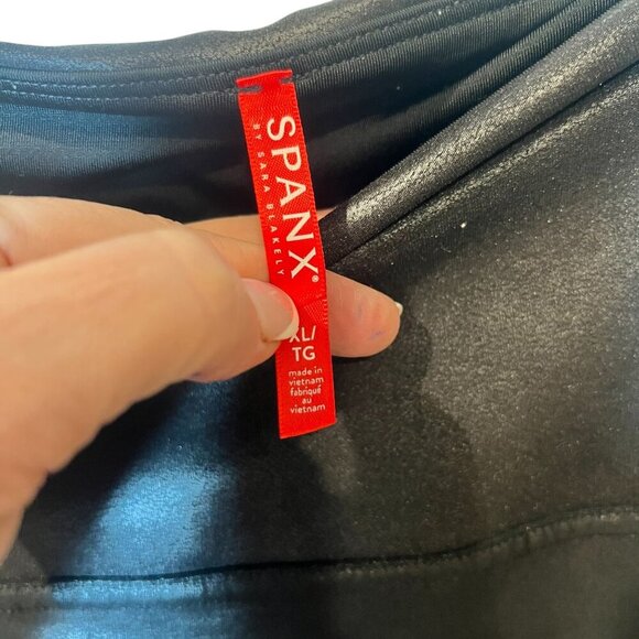 Spanx Faux Leather High-Waisted Leggings - Black - Size XL - Picture 4 of 4